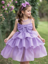Young Girl Woven Solid Color Round Neck Fitted Dress